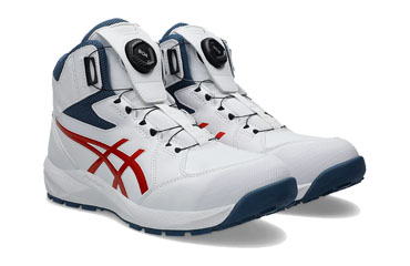 アシックス安全靴 ウィンジョブ CP314 BOA(100 ホワイトxチェリートマト)